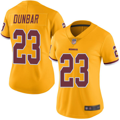 Washington Redskins Limited Gold Women Quinton Dunbar Jersey NFL Football #23 Rush Vapor->women nfl jersey->Women Jersey